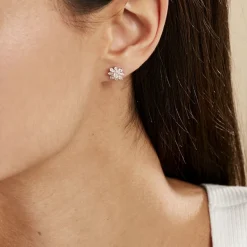 New Histoire d'Or Boucles D'oreilles Puces Lorraine De Zirconium argent rose oxyde