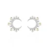 Online LAETIZIA Boucles D'oreilles Puces Moon Argent Perle D'imitation Et Oxyde