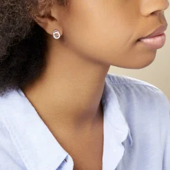 Outlet Histoire d'Or Boucles D'oreilles Puces Magou Argent Blanc Oxyde De Zirconium