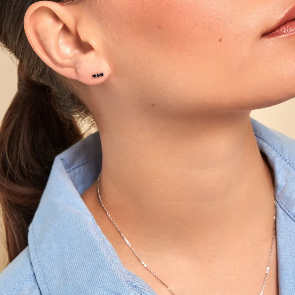 Sale Histoire d'Or Boucles D'oreilles Puces Mai-ly Argent Blanc Oxyde De Zirconium