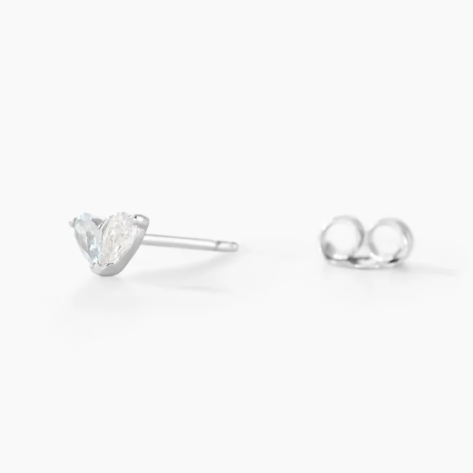 Clearance Histoire d'Or Boucles D'oreilles Puces Myhalf argent blanc oxyde