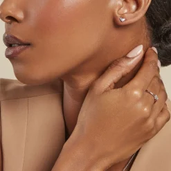 Clearance Histoire d'Or Boucles D'oreilles Puces Myhalf argent blanc oxyde