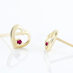 Sale Histoire d'Or Boucles D'oreilles Puces Martella Or Jaune Rubis