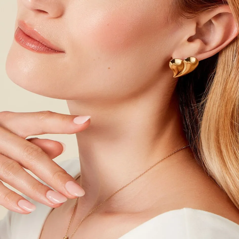 Clearance Histoire d'Or Boucles D'oreilles Puces Madlie Acier Jaune