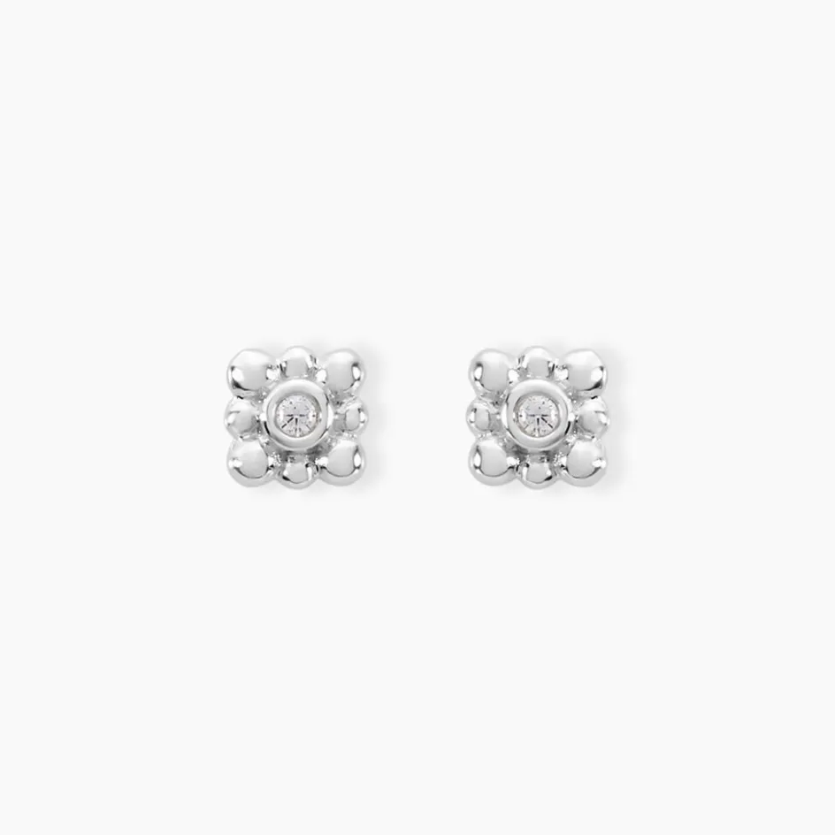 Clearance Histoire d'Or Boucles D'oreilles Puces Neorah Argent Blanc Oxyde De Zirconium