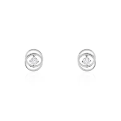 Outlet Histoire d'Or Boucles D'oreilles Puces Nid D'amour Or Blanc Diamant