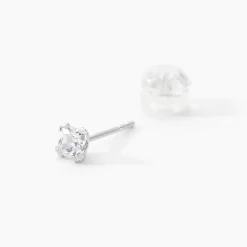 Sale Histoire d'Or Boucles D'oreilles Puces De Zirconium or blanc oxyde