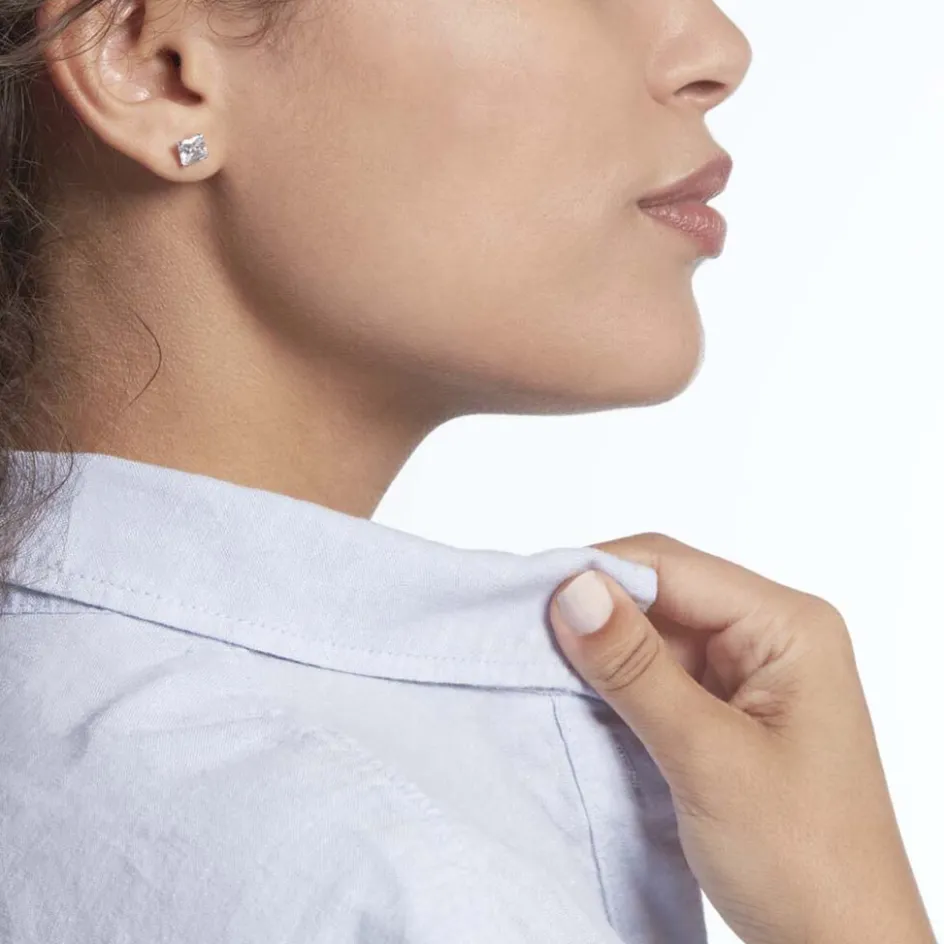 Discount Histoire d'Or Boucles D'oreilles Puces Or Blanc Doreen Oxydes De Zirconium or blanc oxyde