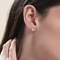 New Histoire d'Or Boucles D'oreilles Puces Or Blanc Katherina Oxyde De Zirconium or blanc oxyde