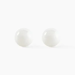 Best Histoire d'Or Boucles D'oreilles Puces Orbe Argent Blanc Céramique argent blanc céramique blanche