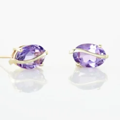 Histoire d'Or Boucles D'oreilles Puces Or Jaune Prudencia Améthystes* Boucles D'Oreilles|Clous D'Oreilles