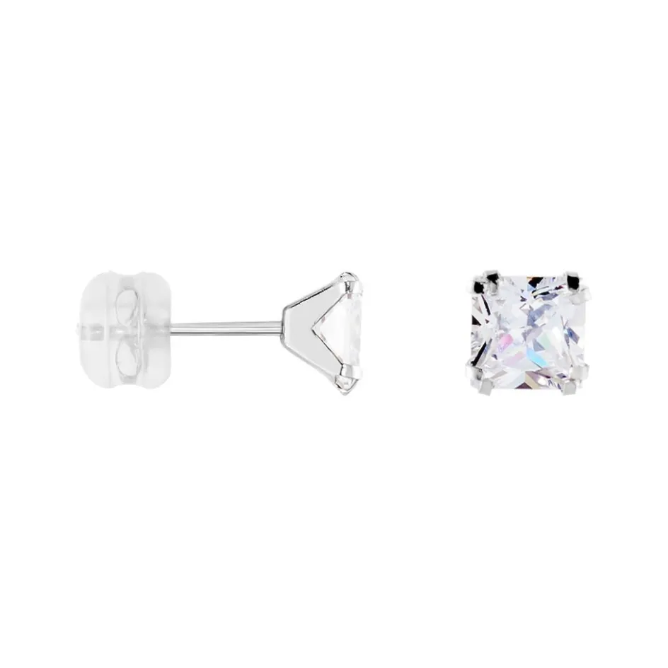 Histoire d'Or Boucles D'oreilles Puces Or Blanc Doreen Oxydes De Zirconium* Boucles D'Oreilles|Clous D'Oreilles