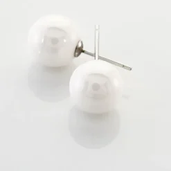 Histoire d'Or Boucles D'oreilles Puces Orbe Argent Blanc Céramique* Boucles D'Oreilles|Boucles D'Oreilles Fantaisie