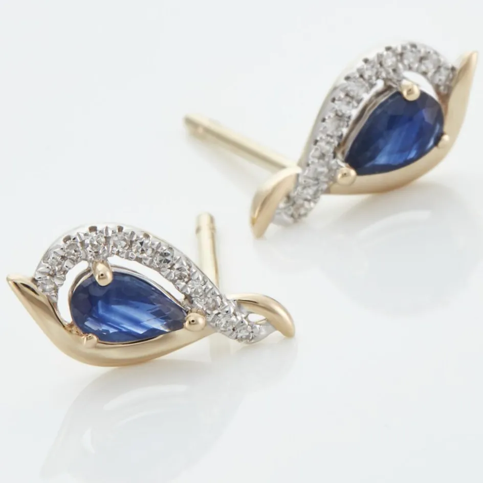 Histoire d'Or Boucles D'oreilles Puces Or Jaune Angelika Saphir* Boucles D'Oreilles|Clous D'Oreilles