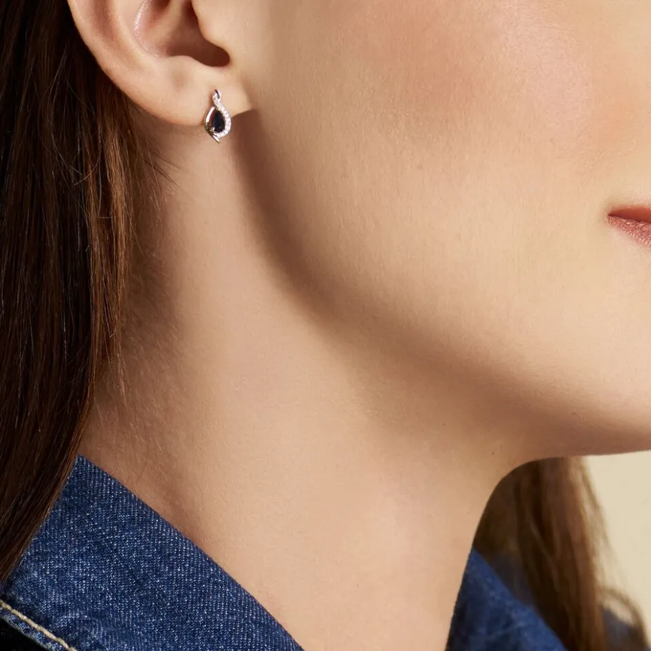 Histoire d'Or Boucles D'oreilles Puces Or Jaune Angelika Saphir* Boucles D'Oreilles|Clous D'Oreilles