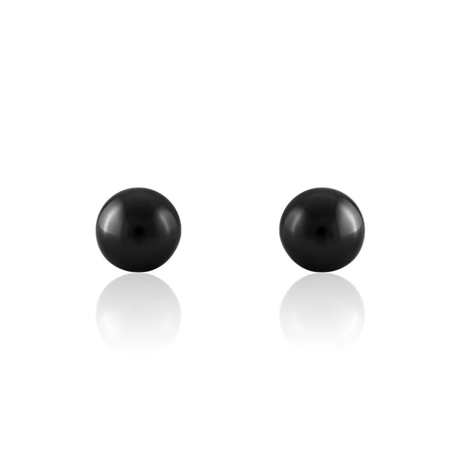 Clearance Histoire d'Or Boucles D'oreilles Puces Orbe Argent Blanc Céramique