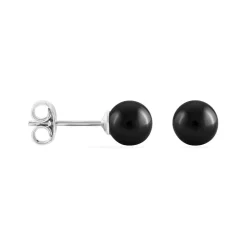 Clearance Histoire d'Or Boucles D'oreilles Puces Orbe Argent Blanc Céramique