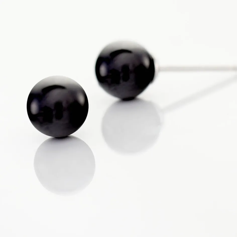 Clearance Histoire d'Or Boucles D'oreilles Puces Orbe Argent Blanc Céramique