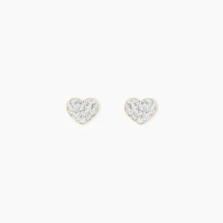 Sale Histoire d'Or Boucles D'oreilles Puces Or Jaune Ianuaria Cristal