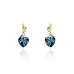 Online Histoire d'Or Boucles D'oreilles Puces Or Jaune Clothilde Topaze Et Oxydes or jaune topaze london blue