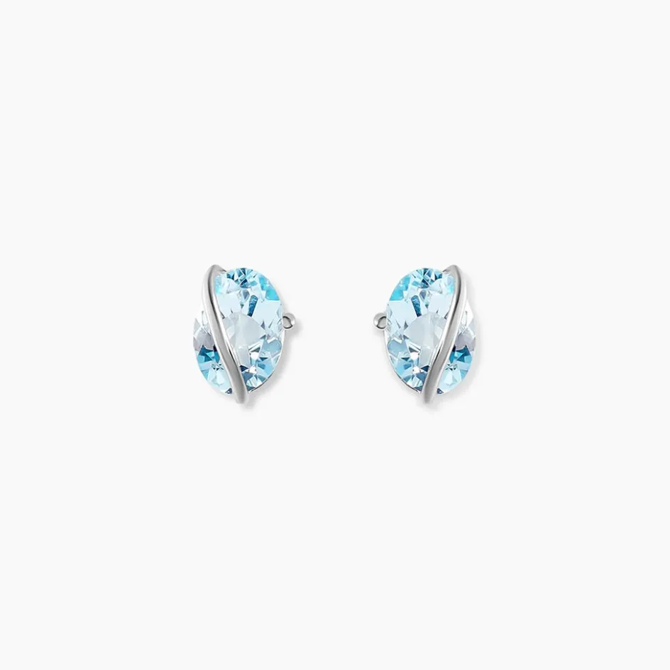 Discount Histoire d'Or Boucles D'oreilles Puces Prudencia Or Blanc Topaze or blanc topaze bleue