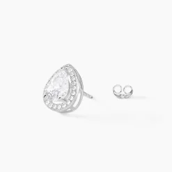 Clearance Histoire d'Or Boucles D'oreilles Puces Pilar Argent Blanc Oxyde De Zirconium