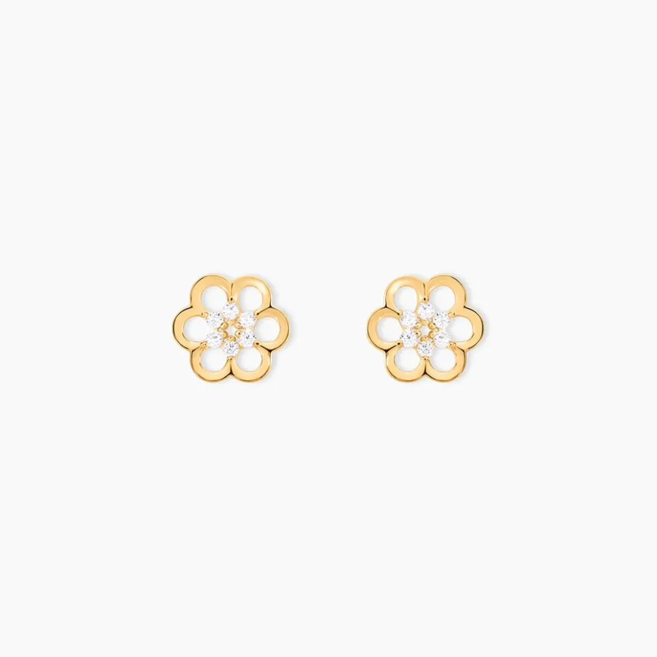 Histoire d'Or Boucles D'oreilles Puces Philine Fleur De Zirconium* Boucles D'Oreilles|Clous D'Oreilles