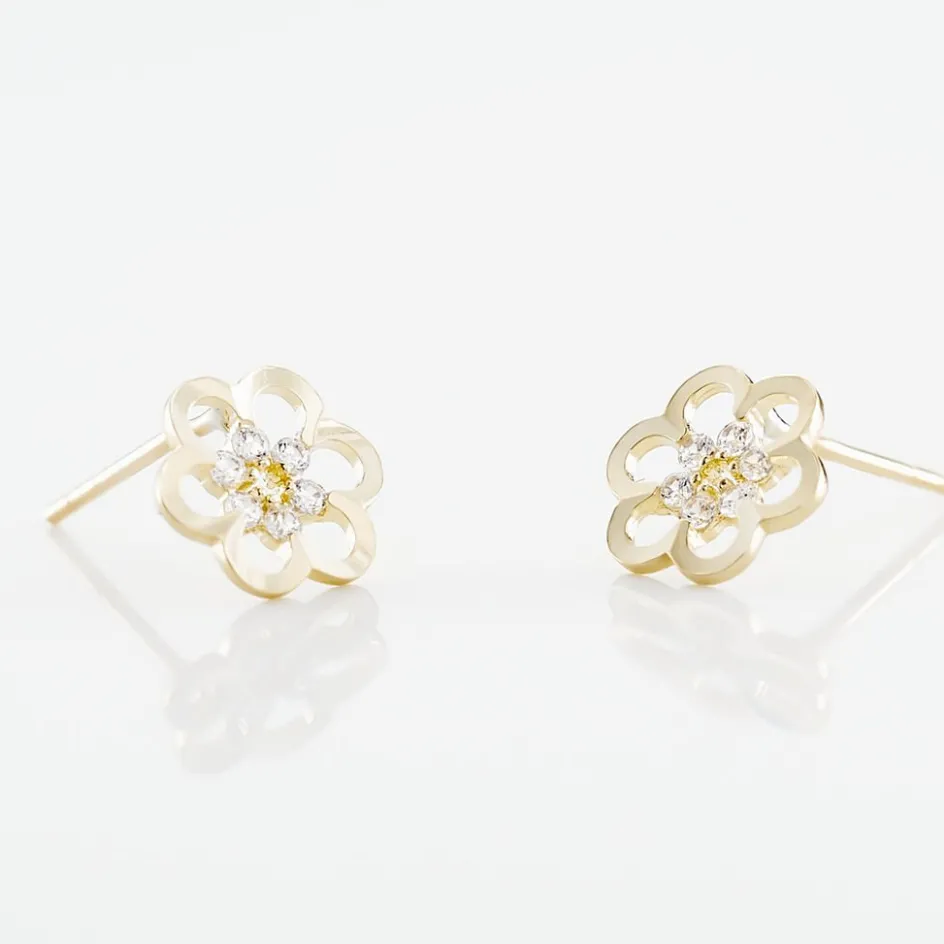 Histoire d'Or Boucles D'oreilles Puces Philine Fleur De Zirconium* Boucles D'Oreilles|Clous D'Oreilles