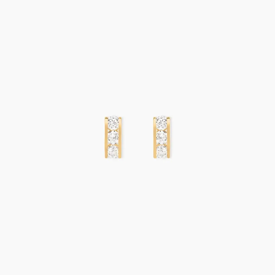 Outlet Histoire d'Or Boucles D'oreilles Puces Rachilda Or Jaune Oxyde De Zirconium
