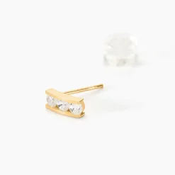Outlet Histoire d'Or Boucles D'oreilles Puces Rachilda Or Jaune Oxyde De Zirconium