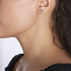 Outlet Histoire d'Or Boucles D'oreilles Puces Rosita Argent Blanc