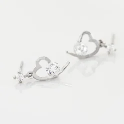 Sale Histoire d'Or Boucles D'oreilles Puces Romance De Zirconium or blanc oxyde