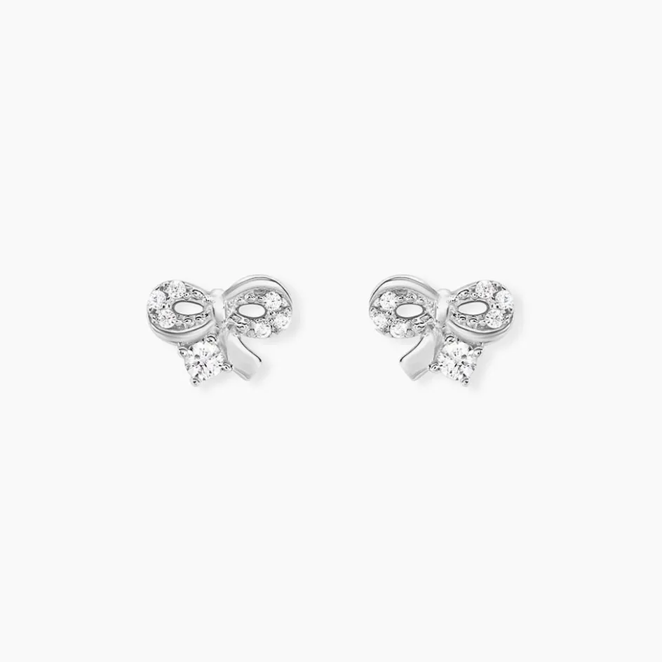 Outlet Histoire d'Or Boucles D'oreilles Puces Suna Argent Blanc Oxyde De Zirconium