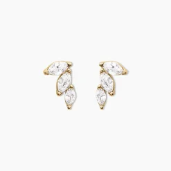 Sale Histoire d'Or Boucles D'oreilles Puces Siona Plaque Or Jaune Oxyde De Zirconium