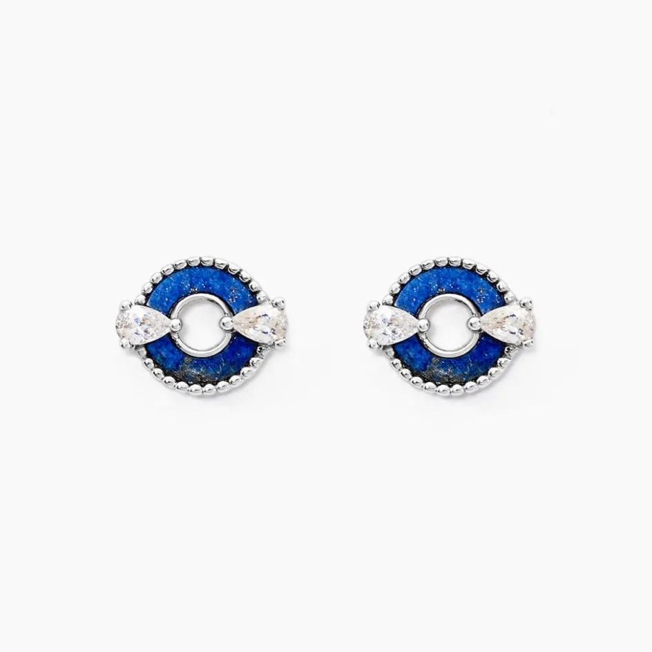 Clearance Histoire d'Or Boucles D'oreilles Puces Serafine Argent Lapis Lazuli Oxyde