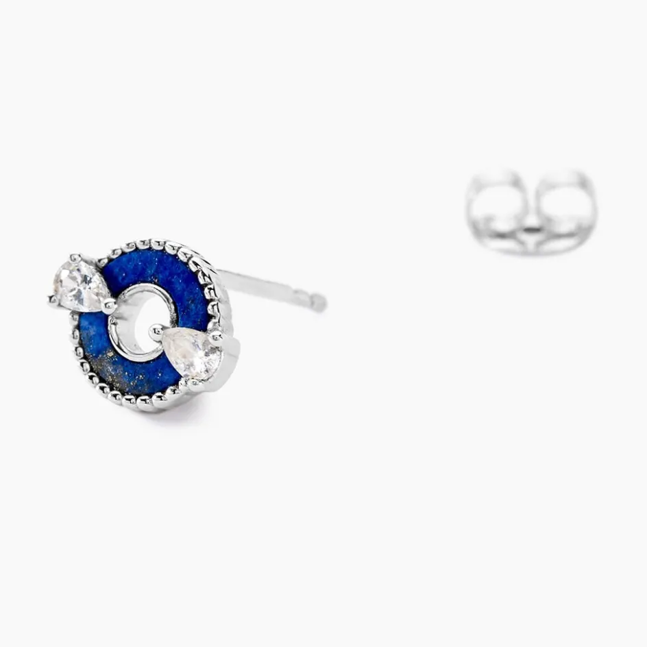 Clearance Histoire d'Or Boucles D'oreilles Puces Serafine Argent Lapis Lazuli Oxyde
