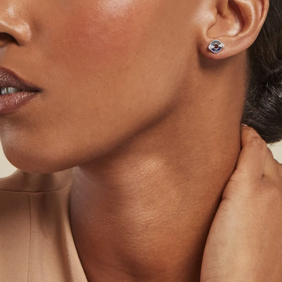 Clearance Histoire d'Or Boucles D'oreilles Puces Serafine Argent Lapis Lazuli Oxyde