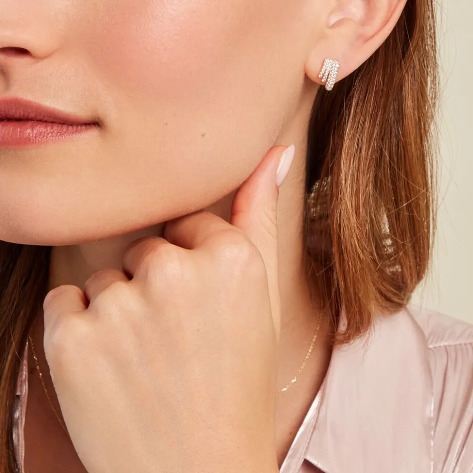 Best Histoire d'Or Boucles D'oreilles Puces Shimmel Or Jaune Oxyde De Zirconium