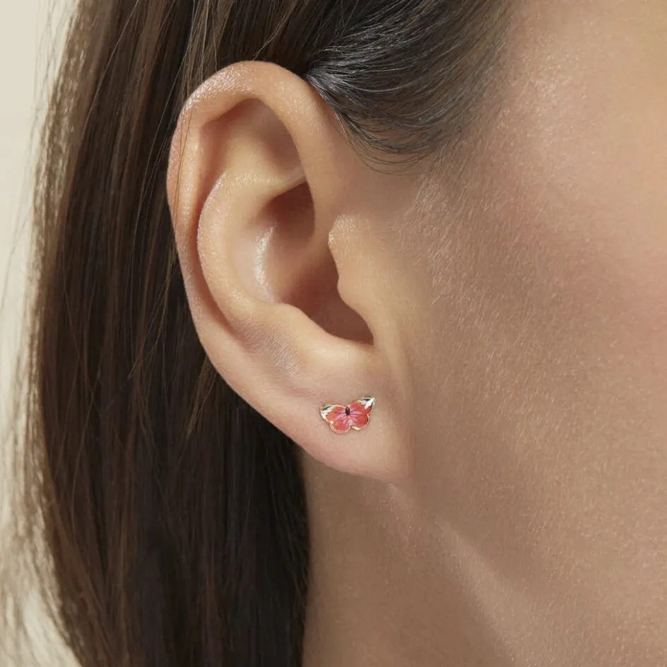 Clearance Histoire d'Or Boucles D'oreilles Puces Sulivia Papillon Or Jaune