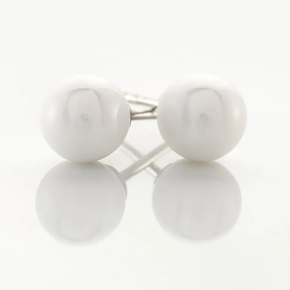 Best Histoire d'Or Boucles D'oreilles Puces Solene Argent Blanc Céramique