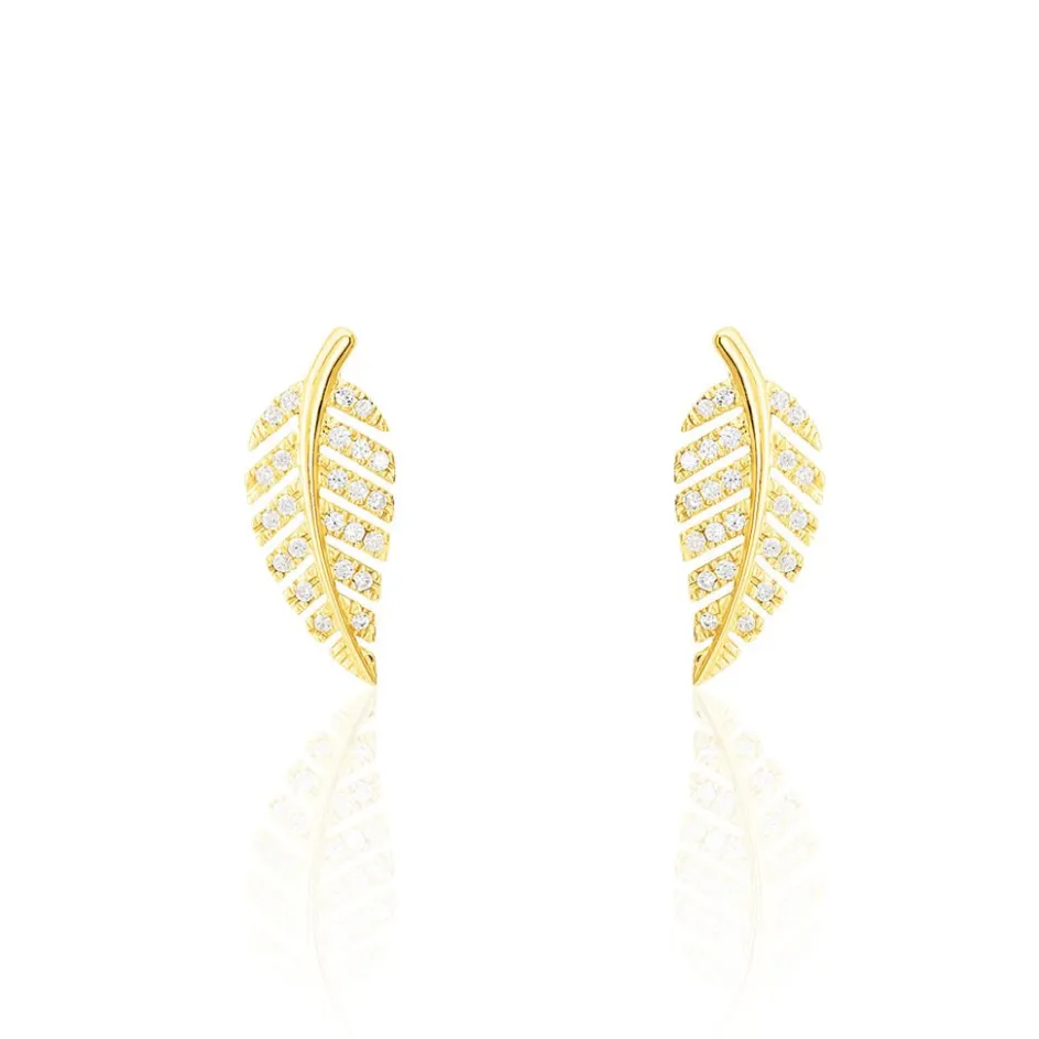 Best Histoire d'Or Boucles D'oreilles Puces Tourkia Or Jaune Oxyde De Zirconium
