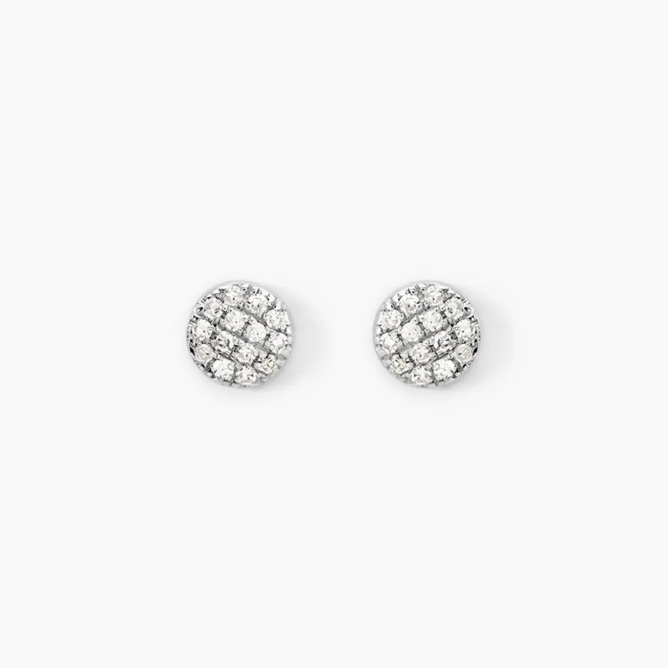 New Histoire d'Or Boucles D'oreilles Puces Teani or blanc diamant
