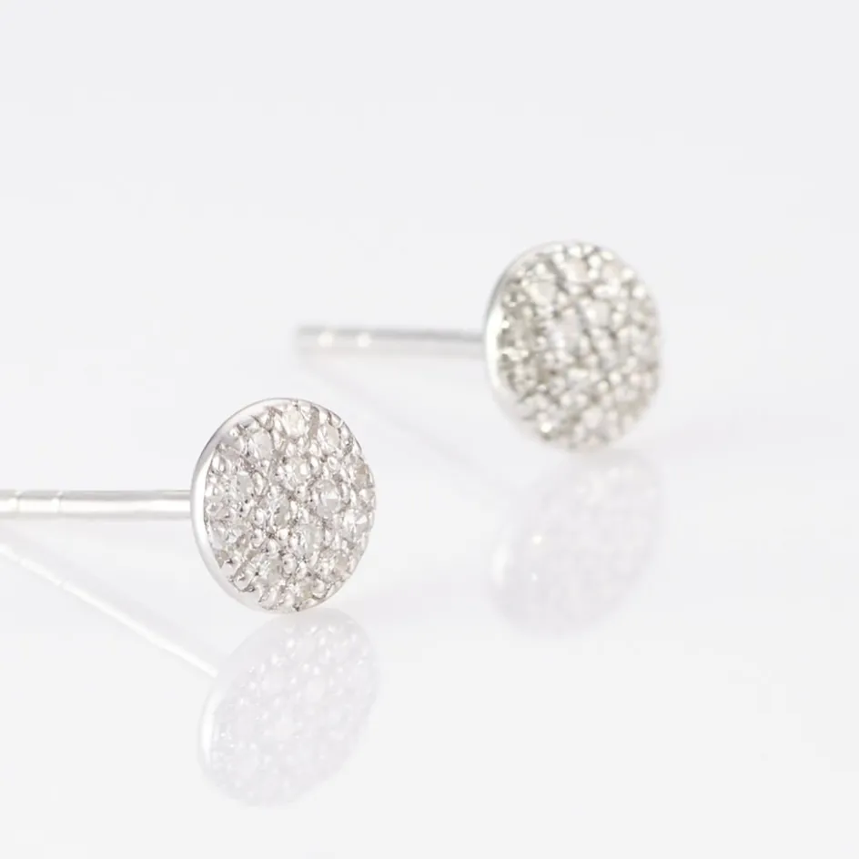 New Histoire d'Or Boucles D'oreilles Puces Teani or blanc diamant