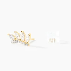 Outlet Histoire d'Or Boucles D'oreilles Puces Tiara De Zirconium or jaune oxyde