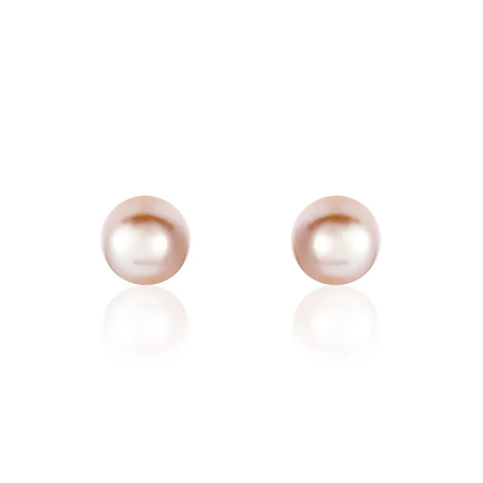 Best Histoire d'Or Boucles D'oreilles Puces Ursulina Or Jaune Perle De Culture or jaune perle rose