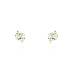 Histoire d'Or Boucles D'oreilles Puces Vrille Ovale Or Jaune Topaze* Boucles D'Oreilles|Clous D'Oreilles