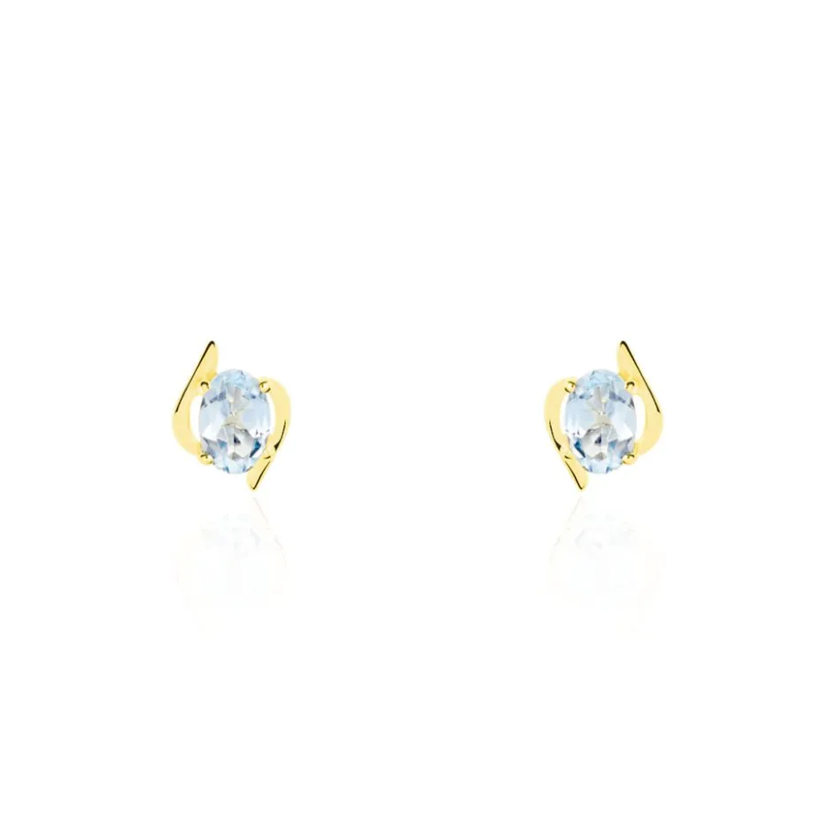 Histoire d'Or Boucles D'oreilles Puces Vrille Ovale Or Jaune Topaze* Boucles D'Oreilles|Clous D'Oreilles
