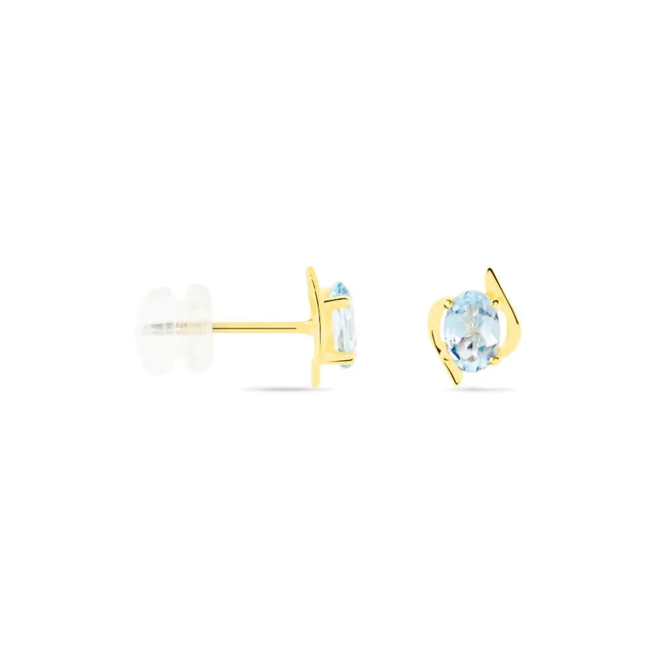 Histoire d'Or Boucles D'oreilles Puces Vrille Ovale Or Jaune Topaze* Boucles D'Oreilles|Clous D'Oreilles