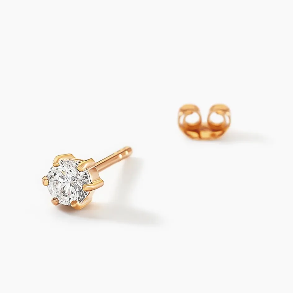 Clearance Histoire d'Or Boucles D'oreilles Puces Yléna Plaqué Or Jaune Oxyde De Zirconium