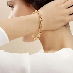 Clearance Histoire d'Or Bracelet Aaron Maille Fantaisie Or Jaune